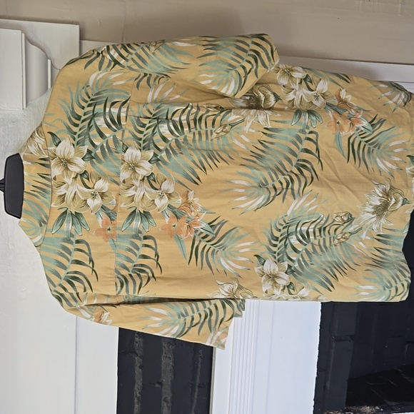 Joe Marlin Tropical Leaf Print Button-Up Shirt - Picture 9 of 9